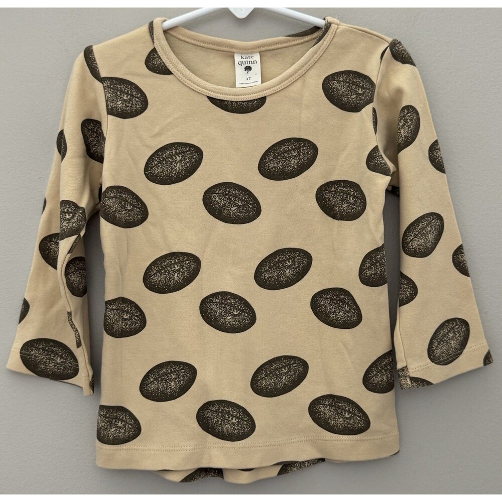 Kate Quinn 4T Football Long Sleeve 100% Organic Cotton